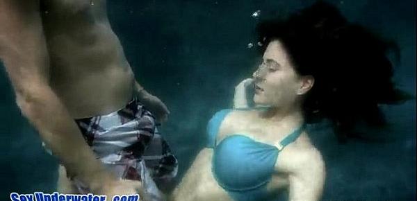  Busty Babe Fucks Underwater